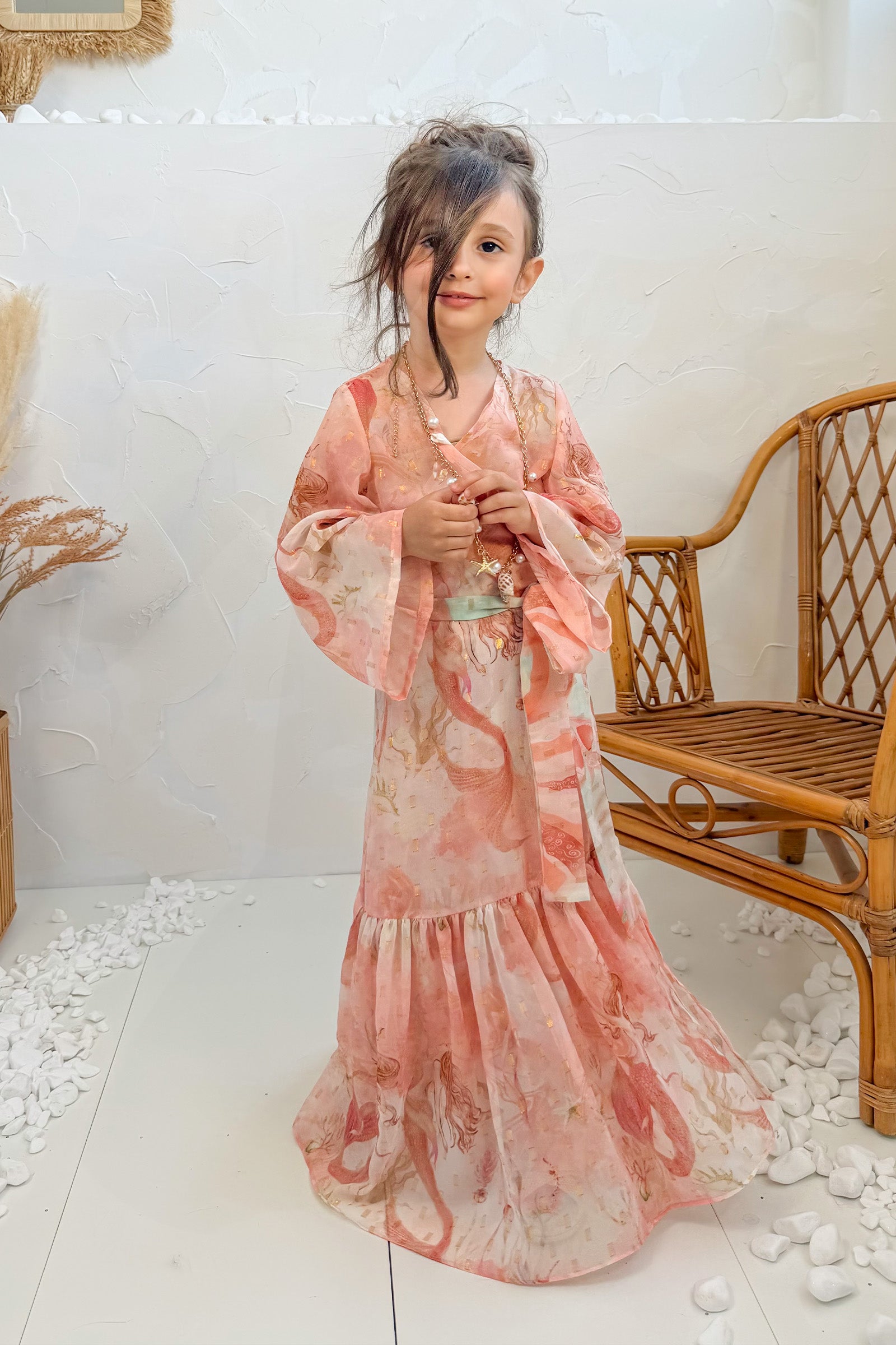 Nerissa Pink Kids Kimono
