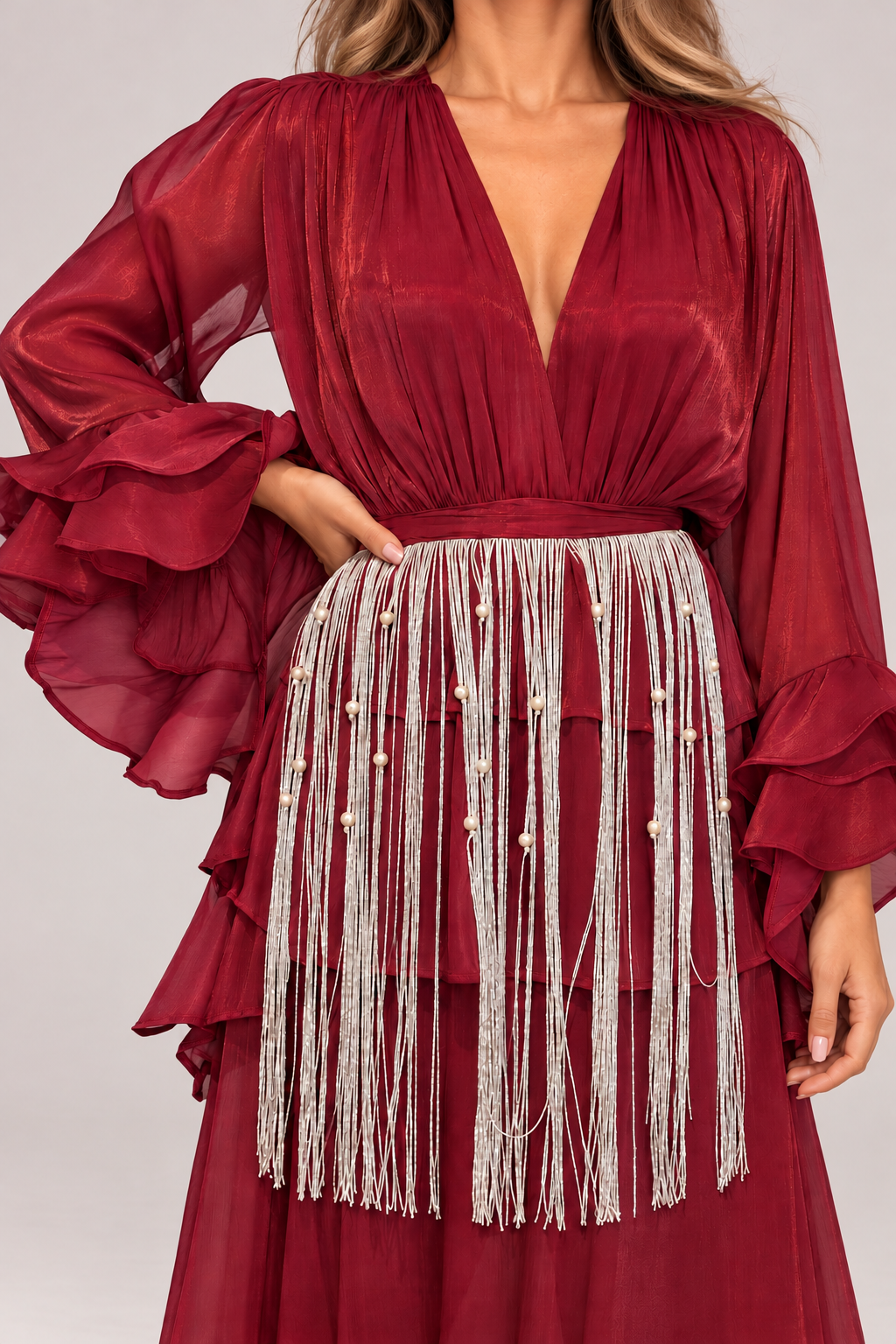 Indra Burgundy Dress