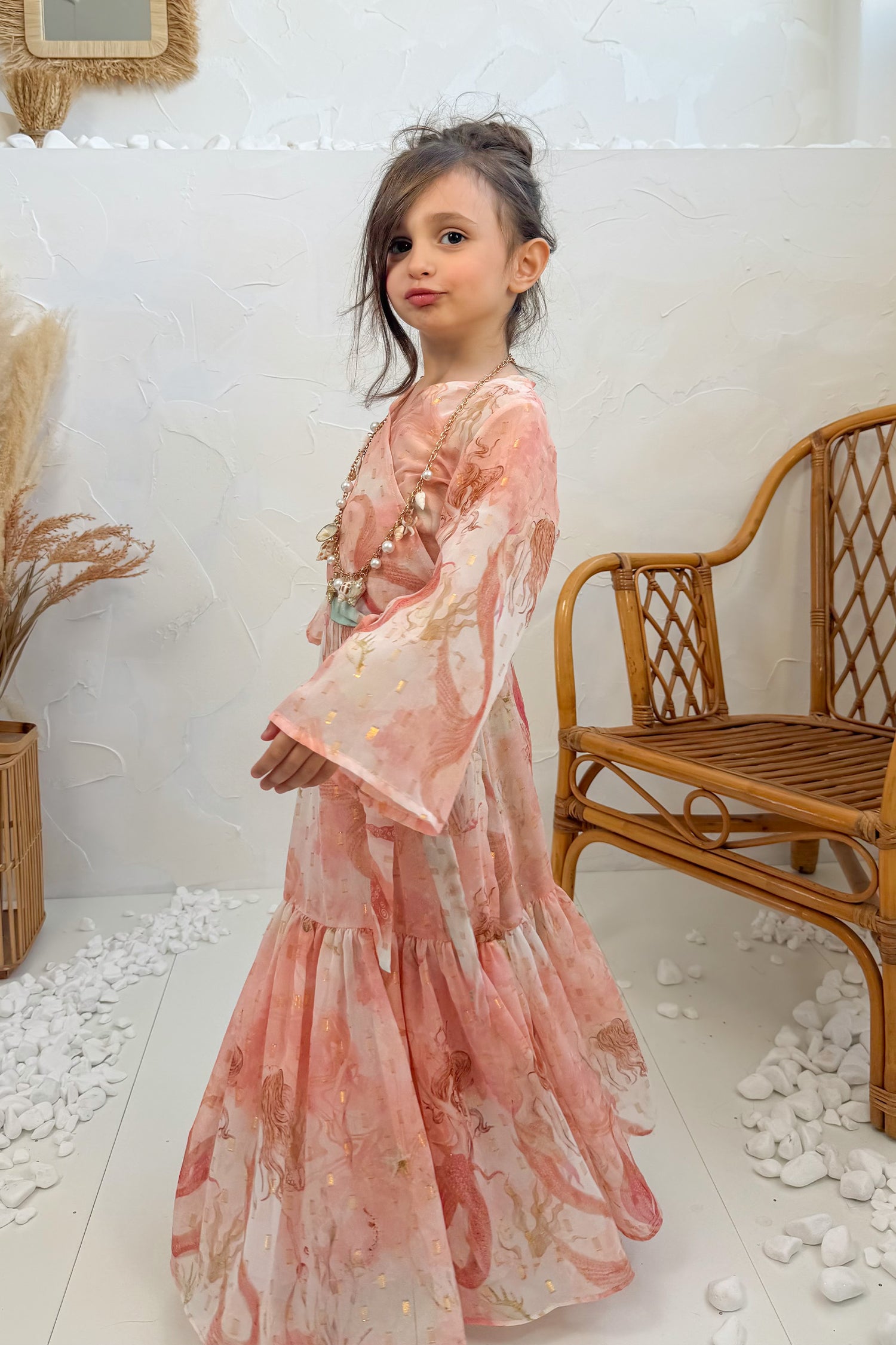 Nerissa Pink Kids Kimono
