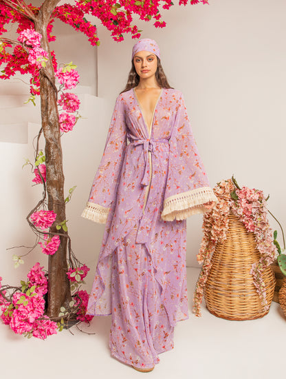 VIOLET KIMONO DRESS